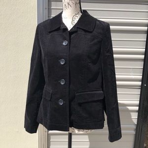 Talbots black velour blazer size12P